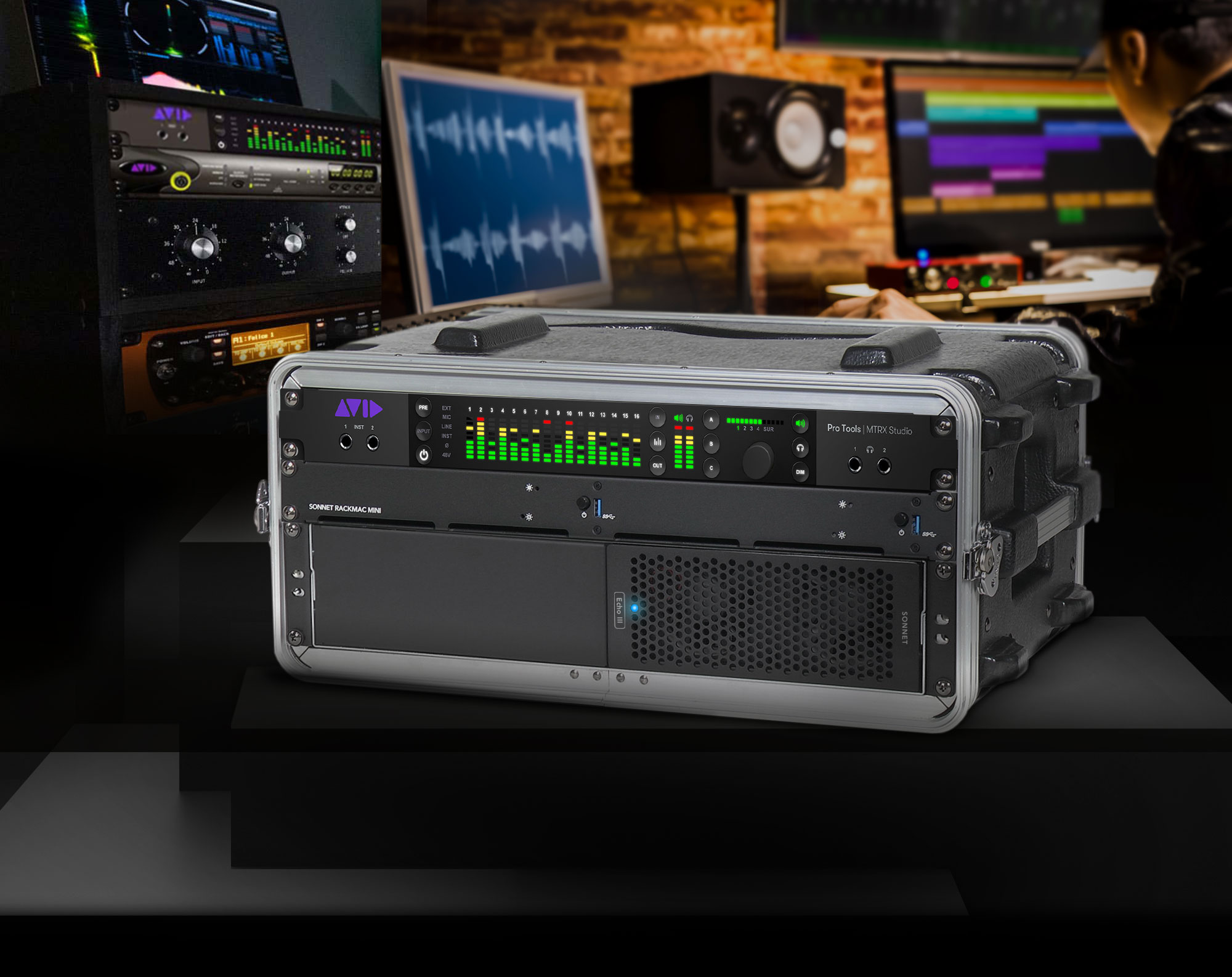 Sonnet Echo III Rackmount Installed in Mobile Rack Kit