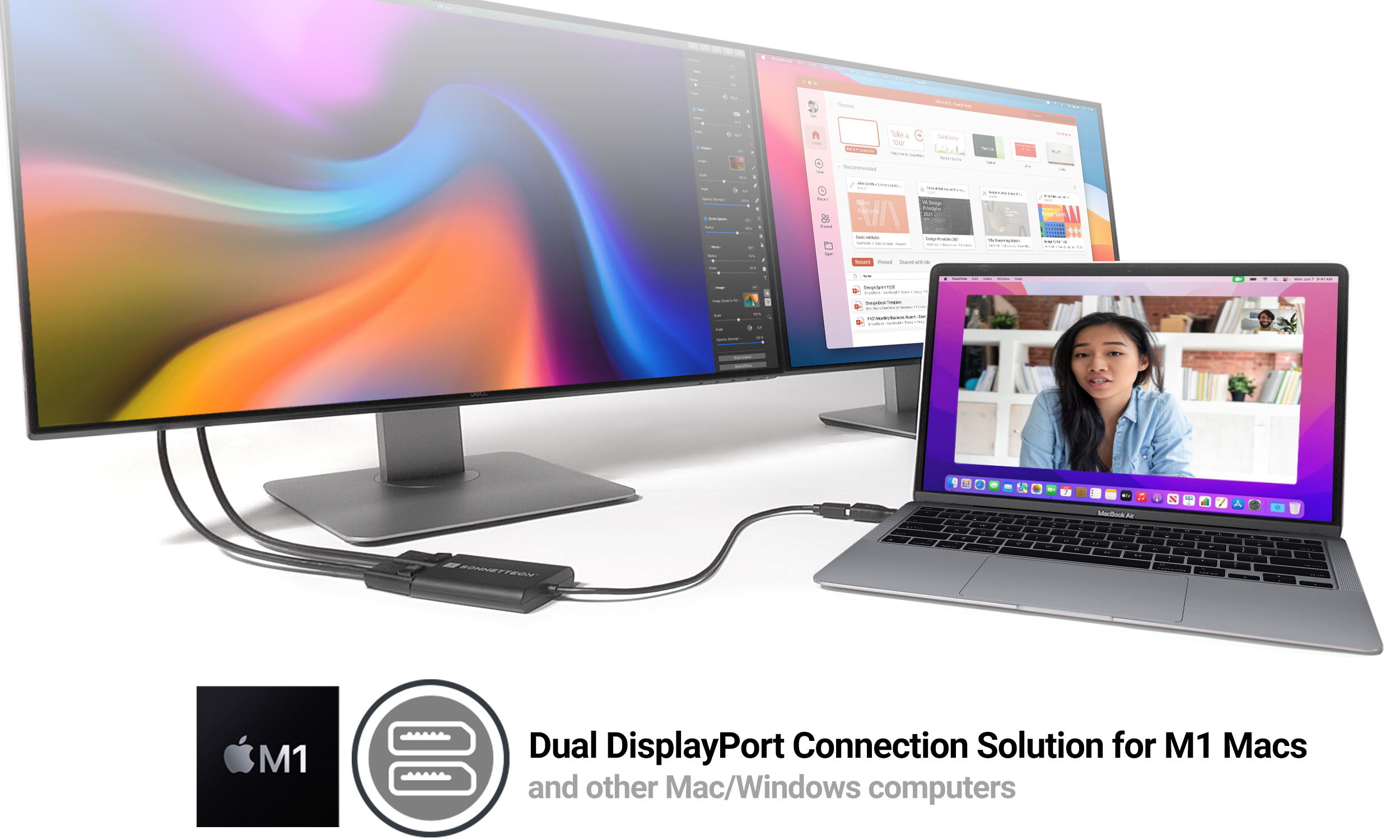 DisplayLink Dual DisplayPort Adapter for M1 and M2 Macs